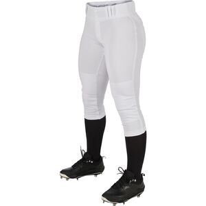 CHAMPRO Women's Traditional Low-Rise Polyester Softball Pant XL White